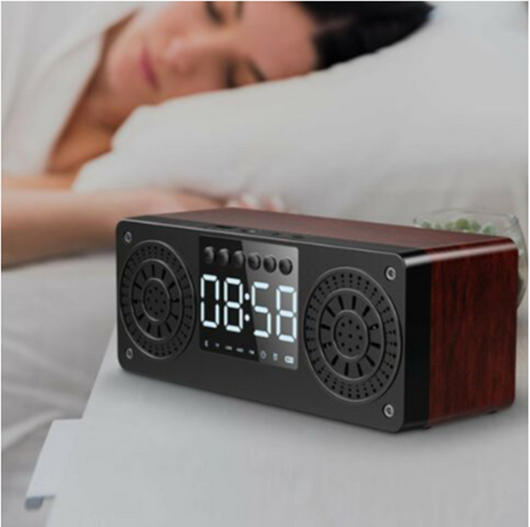 Reloj Parlante Bluetooth de Madera con Subwoofer Retro - Image 3