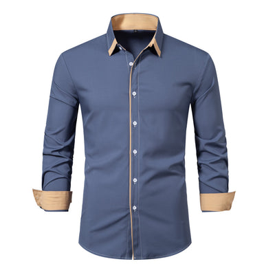 Camisa Casual de Manga Larga con Contraste de Colores - Image 27