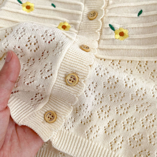 Cardigan Hueco con Flores Bordadas y Protección Solar - Image 23