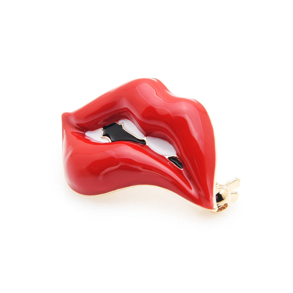 Broche Gota de Aceite Labial Rojo - Pasador Esmaltado Versátil