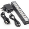 Hub USB GOOJODOQ de 10 Puertos con Adaptador de Corriente