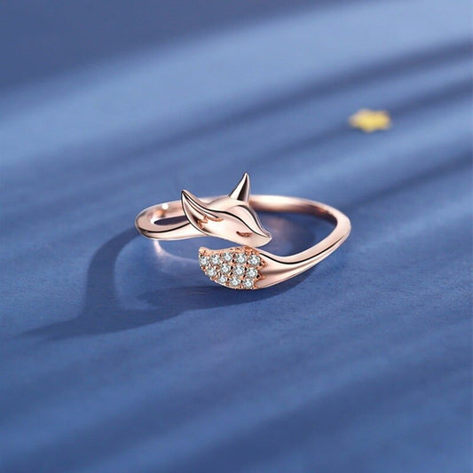 Anillo Zorro Oro Rosado Elegante