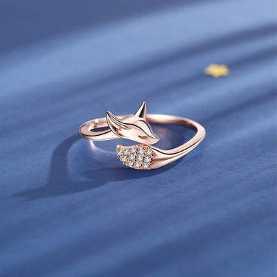 Anillo Zorro Oro Rosado Elegante
