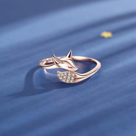 Anillo Zorro Oro Rosado Elegante