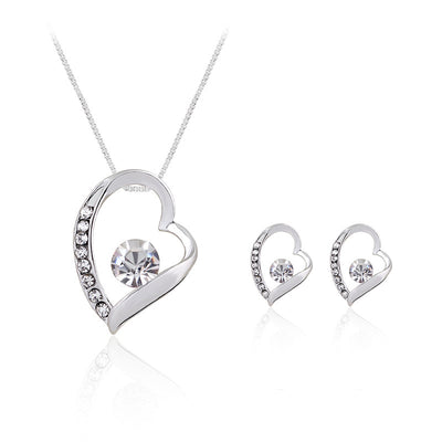 Conjunto de Joyería Corazón de Durazno - Collar y Aretes de Moda Europea - Image 11