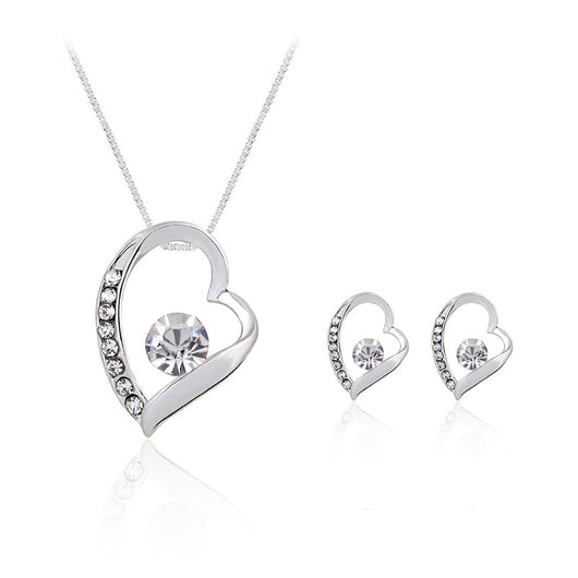 Conjunto de Joyería Corazón de Durazno - Collar y Aretes de Moda Europea - Image 11
