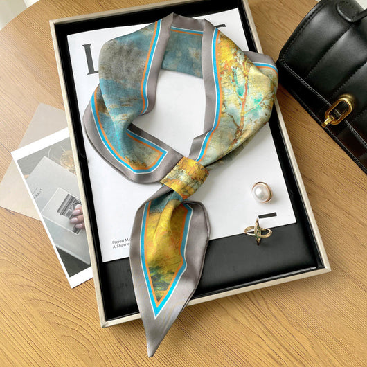 Pañuelo Decorativo con Pintura al Óleo Artística - Image 24