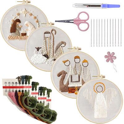 Kit de Bordado Religioso Retro DIY - Material Completo