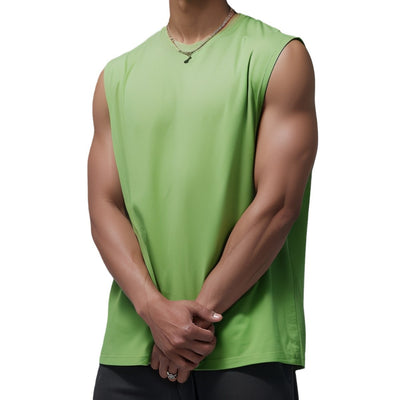 Camiseta Suelta sin Mangas para Hombre - Diseño Liso y Versátil - Image 5