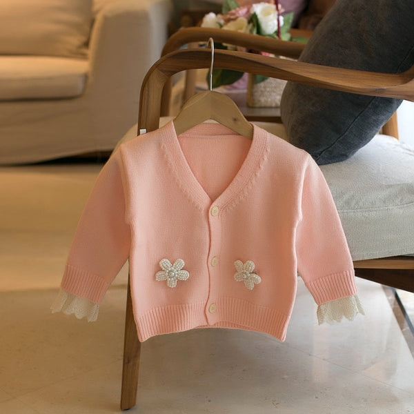 Cardigan Floral para Niñas con Escote en V - Image 7