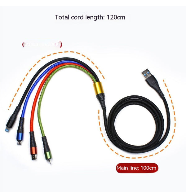 Cable de Carga 4 en 1 Multifunción - Dual Android y Doble Lightning 12M - Image 3