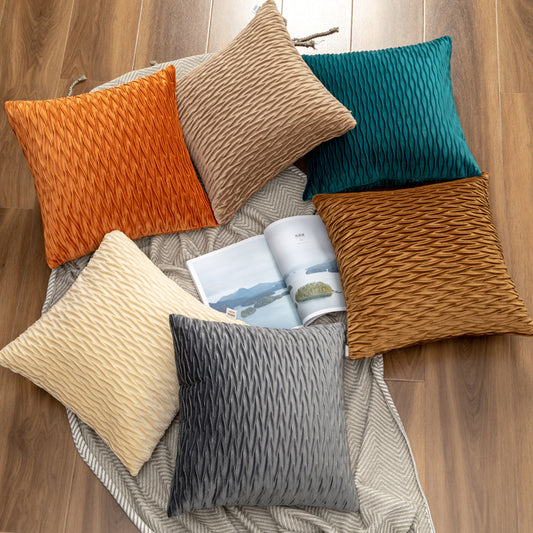 Funda de Almohada Terciopelo Plisada Premium para Sofá y Cabecera - Image 2