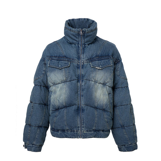 Chaqueta Acolchada de Algodón con Efecto Vintage Desgastado - Image 2