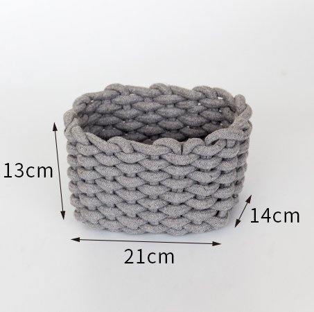 Cesta de Almacenamiento Tejida a Mano en Algodón Grueso Estilo Nórdico - Image 6