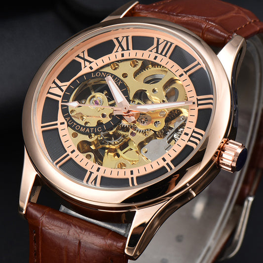 Reloj Mecánico Hombre Escala Romana Resistente al Agua Estilo Ejecutivo - Image 2