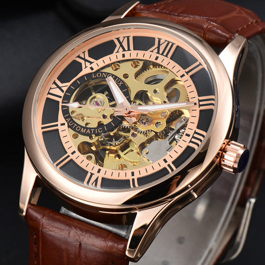 Reloj Mecánico Hombre Escala Romana Resistente al Agua Estilo Ejecutivo - Image 2