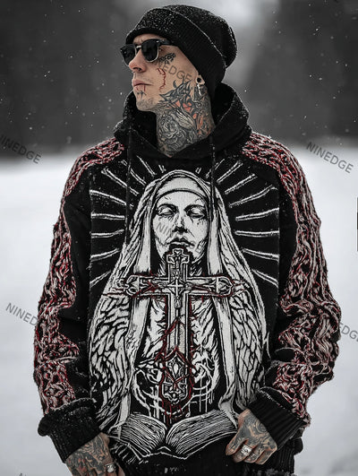 Sudadera Estampada con Capucha de Punto para Hombre - Image 3