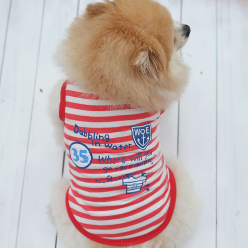 Playera de Algodón a Rayas Transpirable para Perros