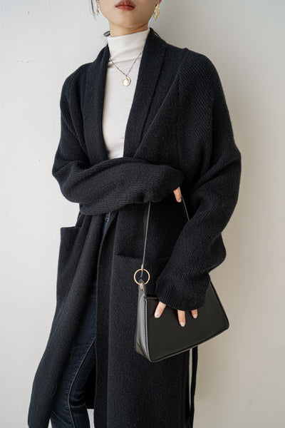 Cardigan Largo de Alpaca Grueso con Cinturón - Suéter Tejido Holgado para Mujer - Image 14