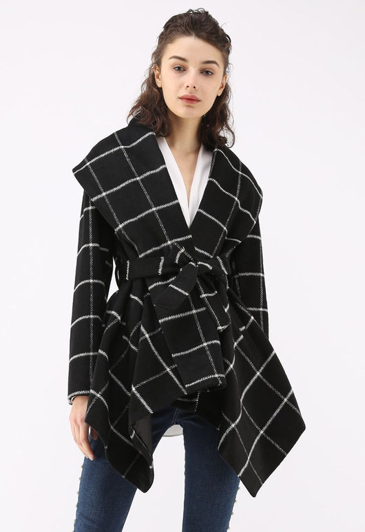 Chamarra Estampada Patchwork Manga Larga con Estilo Moderno - Image 10