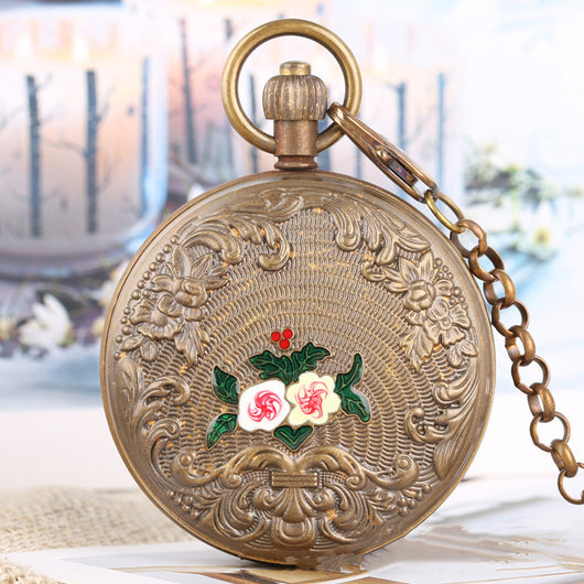 Reloj de Bolsillo con Flores Talladas - Image 6