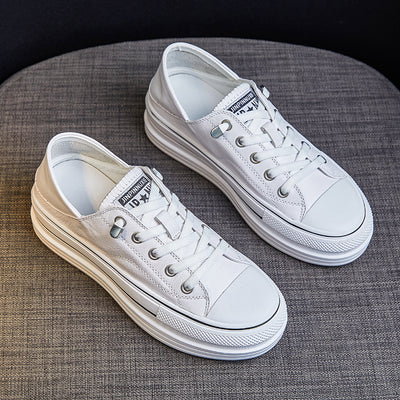 Zapatos Plataforma Cuero Genuino Blanco Aumenta Altura Reversibles - Image 5