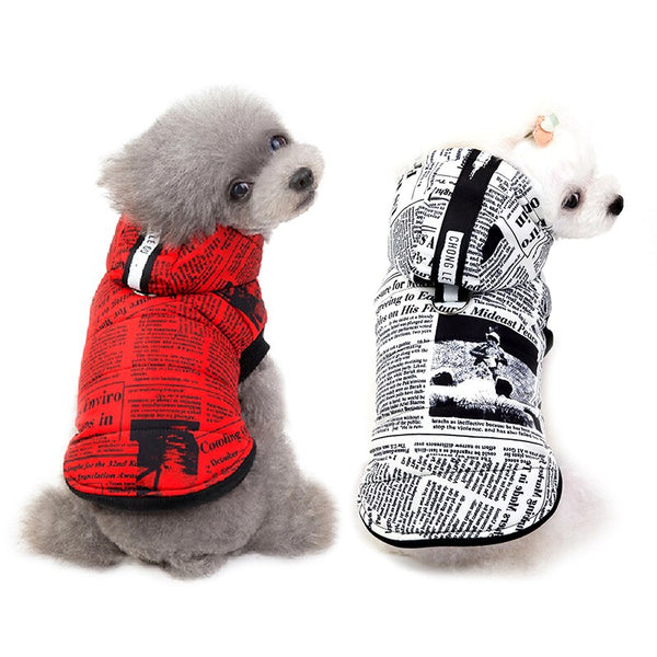 Ropa de Algodón Estampado Periódico para Mascotas