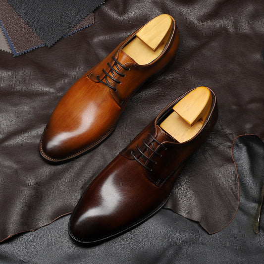 Zapatos de Cuero para Hombre Estilo Ejecutivo Punta Afilada con Cordones