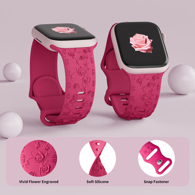 Correa de Reloj de Silicona con Diseño en Relieve Rosa - Image 3
