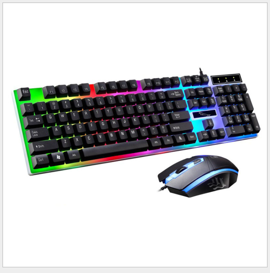 Set Teclado y Ratón Mecánico Gaming con Iluminación LED Suspendida