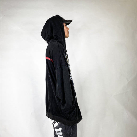 Cardigan Hombre Estampado Mariposas Corte Suelto
