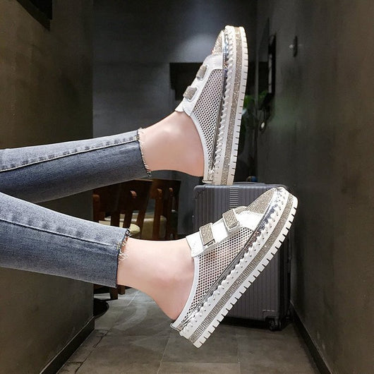 Sandalias Casuales de Mujer con Strass y Diseño Calado - Image 6