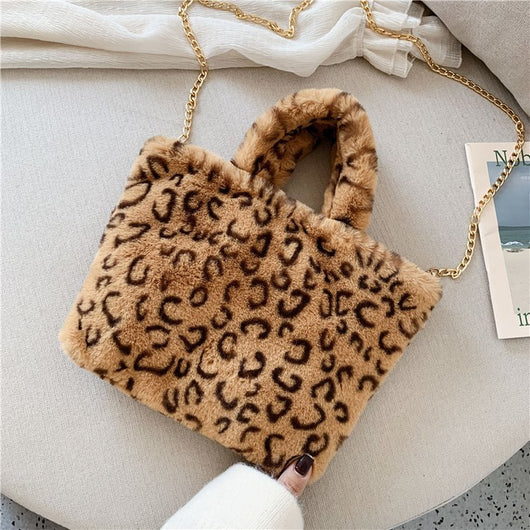 Bolso Tote Leopardo con Cadena y Correa Crossbody - Image 10