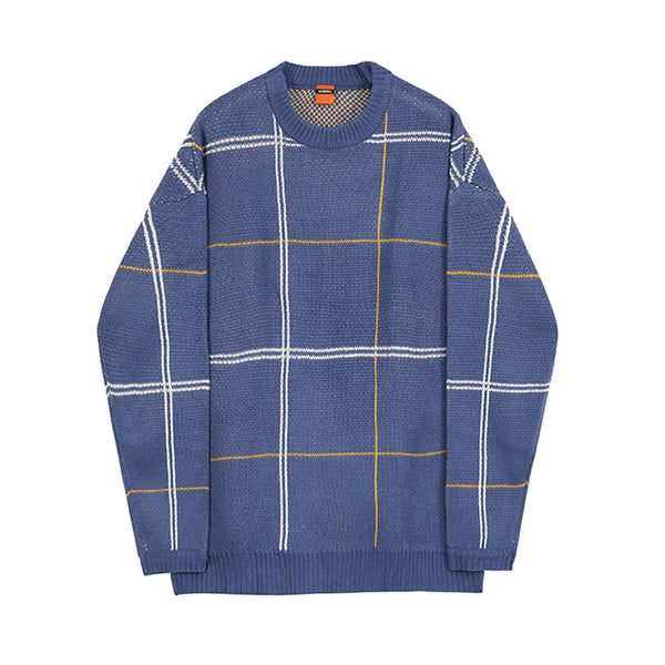 Suéter Holgado Azul para Hombre - Cuello Redondo Tejido Grueso - Image 5
