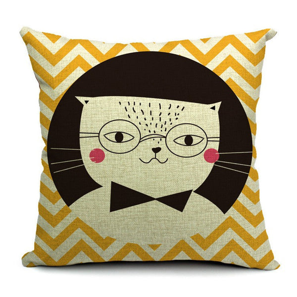 Almohada de Cintura en Algodón y Lino para Gatos