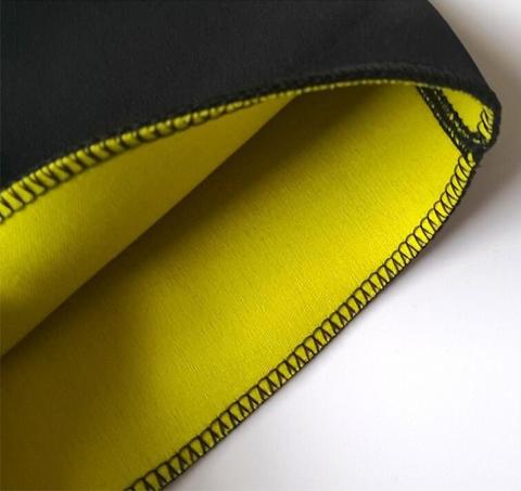 Black and neon yellow waist trainer with visible stitching, designed for core compression and workout support. - Image 3