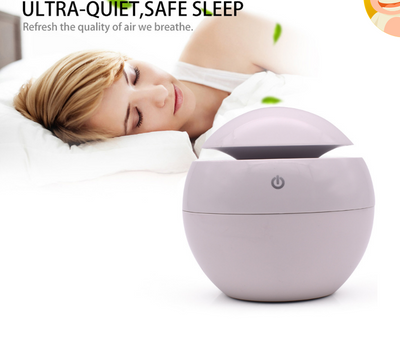 Black spherical ultrasonic atomizer with a power button icon, designed for aromatherapy and humidification. - Image 3