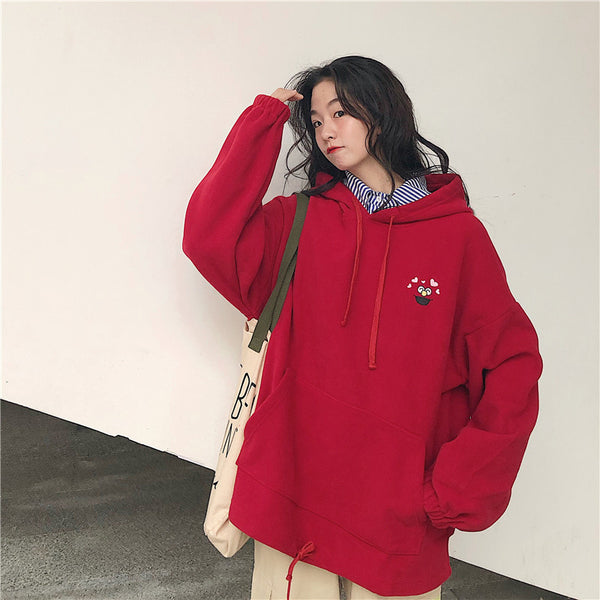 Sudadera con Capucha Acolchada en Terciopelo Plus