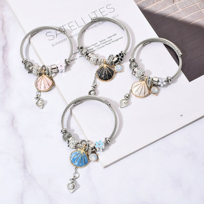 Pulsera de Cristal con Perlas de Concha
