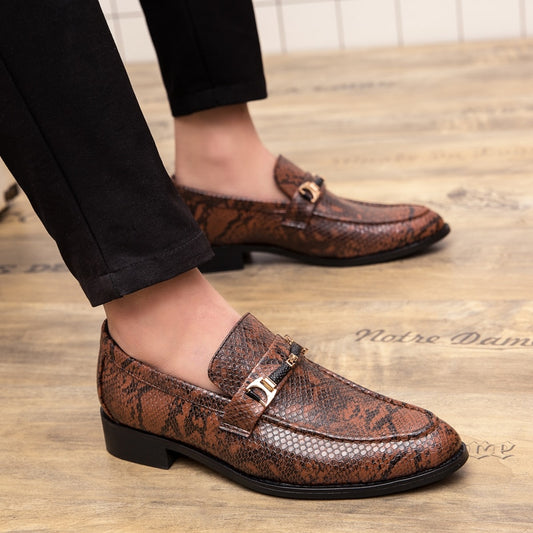 Cartera Masculina de Cuero con Patrón Piel de Serpiente Británico