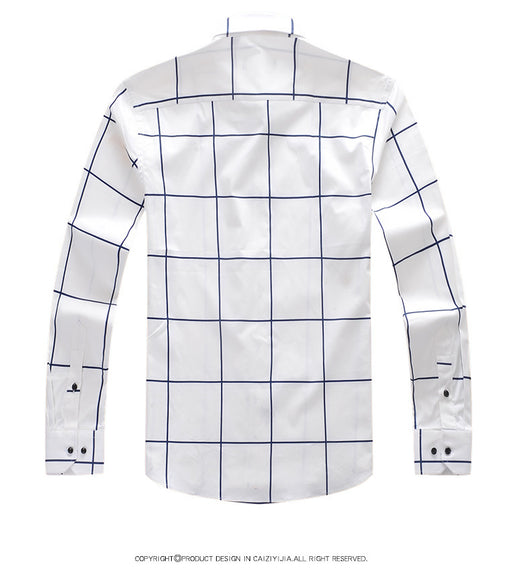 Camisa Casual de Manga Larga Cuadros Slim Fit Sin Planchado - Image 7
