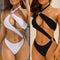 Traje de baño bikini con cuello colgante y abertura lateral