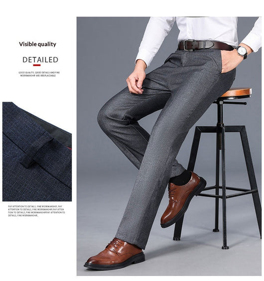 Pantalones de Vestir Rectos para Hombre - Elegancia Casual Otoño Invierno - Image 13