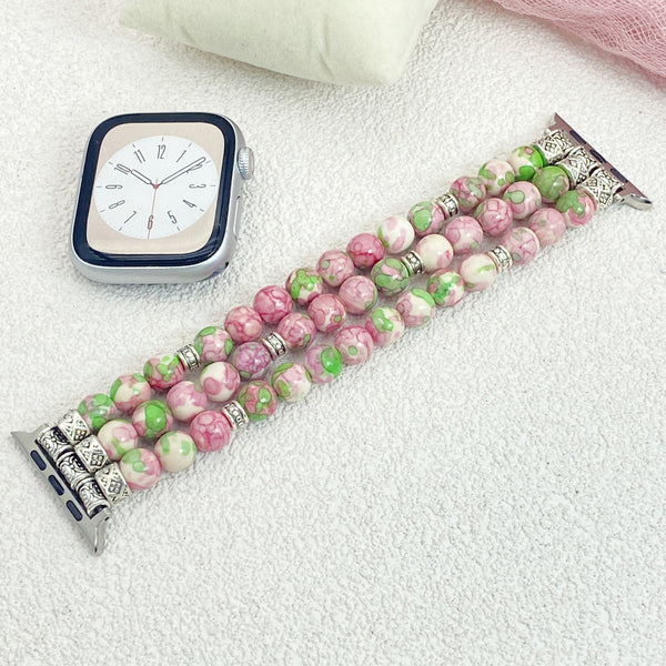 Pulsera de Reloj con Cuentas de Hilo