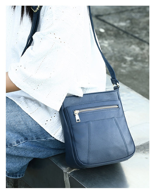 Bolso Mensajero de Cuero Genuino Primera Capa para Mamás Modernas - Image 18
