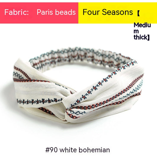 Diadema Bohemia Elástica de Gasa Cruzada para Mujer - Image 15