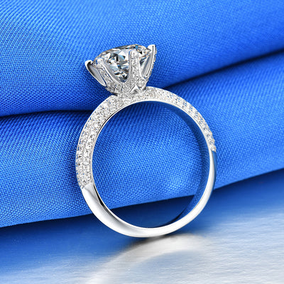 Anillo de Diamante Seis Garras para Pareja - Estilo Coreano - Image 5