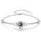 Pulsera de Plata S925 Girasol Ojo de Ángel con Proyección en 100 Idiomas