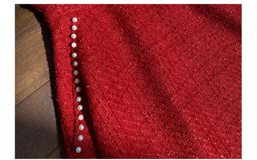 Vestido Tweed Perla con Tirante Retro para Mujer - Image 5