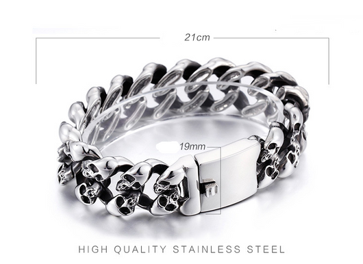 Pulsera de calavera con estilo punk para hombre - Image 8